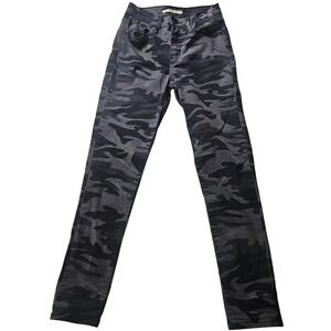 Levi's Jeans Womens 26 Gray Camo 721 High Rise Skinny Stretch Denim Pants